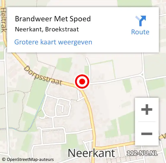 Locatie op kaart van de 112 melding: Brandweer Met Spoed Naar Neerkant, Broekstraat op 23 mei 2023 12:09