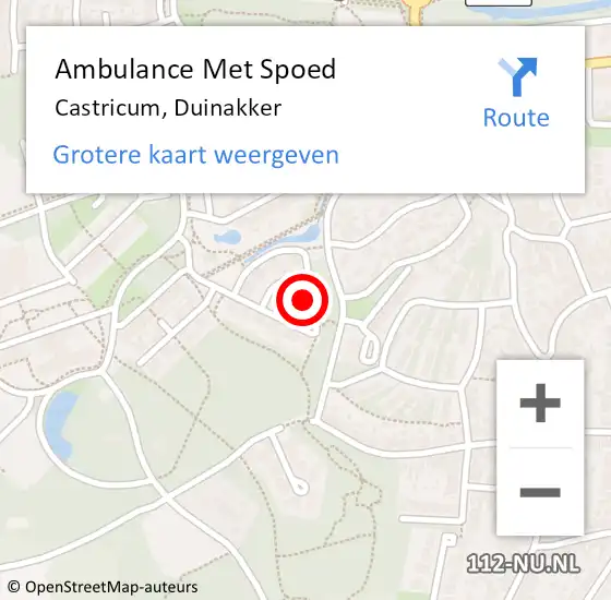 Locatie op kaart van de 112 melding: Ambulance Met Spoed Naar Castricum, Duinakker op 23 mei 2023 12:12