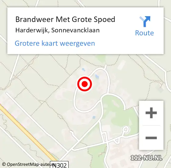 Locatie op kaart van de 112 melding: Brandweer Met Grote Spoed Naar Harderwijk, Sonnevancklaan op 23 mei 2023 12:30