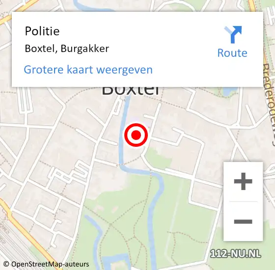 Locatie op kaart van de 112 melding: Politie Boxtel, Burgakker op 23 mei 2023 12:56