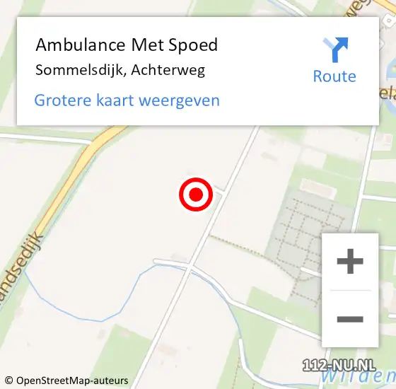 Locatie op kaart van de 112 melding: Ambulance Met Spoed Naar Sommelsdijk, Achterweg op 23 mei 2023 13:41