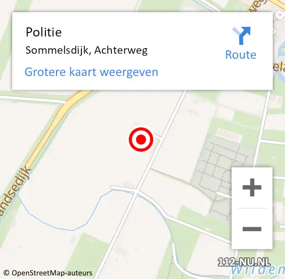 Locatie op kaart van de 112 melding: Politie Sommelsdijk, Achterweg op 23 mei 2023 13:42