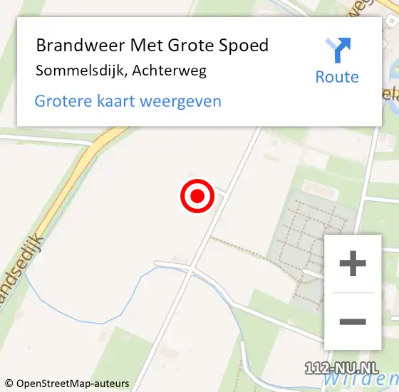 Locatie op kaart van de 112 melding: Brandweer Met Grote Spoed Naar Sommelsdijk, Achterweg op 23 mei 2023 13:42