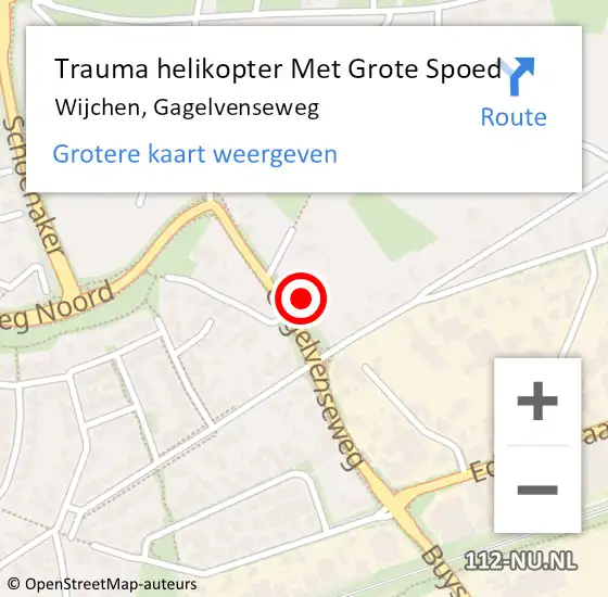 Locatie op kaart van de 112 melding: Trauma helikopter Met Grote Spoed Naar Wijchen, Gagelvenseweg op 23 mei 2023 14:30