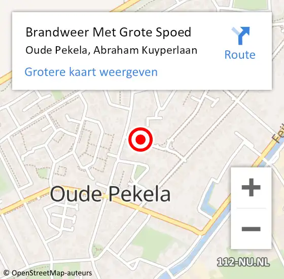 Locatie op kaart van de 112 melding: Brandweer Met Grote Spoed Naar Oude Pekela, Abraham Kuyperlaan op 23 mei 2023 14:45