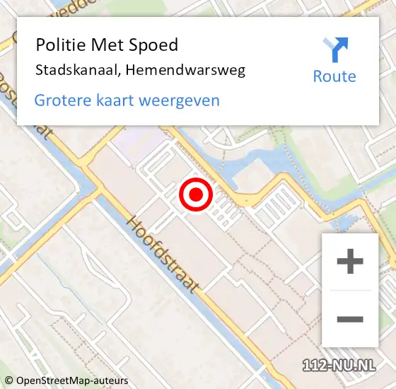 Locatie op kaart van de 112 melding: Politie Met Spoed Naar Stadskanaal, Hemendwarsweg op 23 mei 2023 15:00