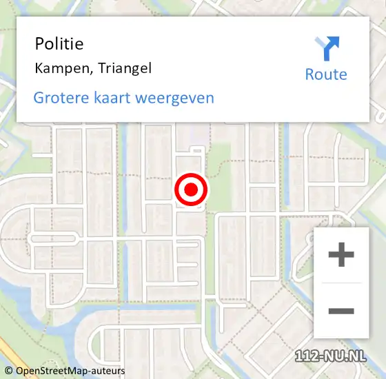 Locatie op kaart van de 112 melding: Politie Kampen, Triangel op 23 mei 2023 15:16