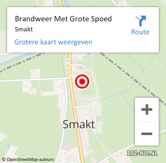 Locatie op kaart van de 112 melding: Brandweer Met Grote Spoed Naar Smakt op 23 mei 2023 16:05