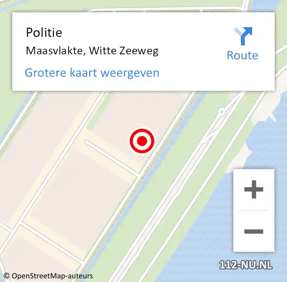 Locatie op kaart van de 112 melding: Politie Maasvlakte, Witte Zeeweg op 23 mei 2023 16:06