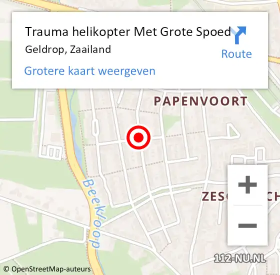 Locatie op kaart van de 112 melding: Trauma helikopter Met Grote Spoed Naar Geldrop, Zaailand op 23 mei 2023 17:44