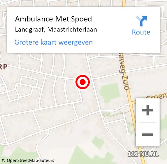 Locatie op kaart van de 112 melding: Ambulance Met Spoed Naar Landgraaf, Maastrichterlaan op 26 augustus 2014 13:01