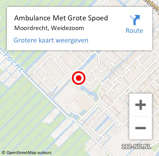 Locatie op kaart van de 112 melding: Ambulance Met Grote Spoed Naar Moordrecht, Weidezoom op 23 mei 2023 17:50