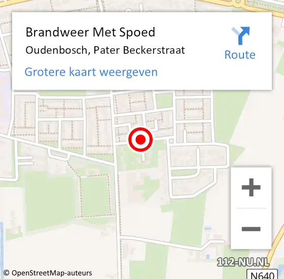 Locatie op kaart van de 112 melding: Brandweer Met Spoed Naar Oudenbosch, Pater Beckerstraat op 23 mei 2023 18:43