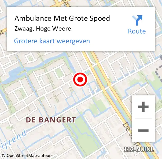 Locatie op kaart van de 112 melding: Ambulance Met Grote Spoed Naar Zwaag, Hoge Weere op 23 mei 2023 19:05