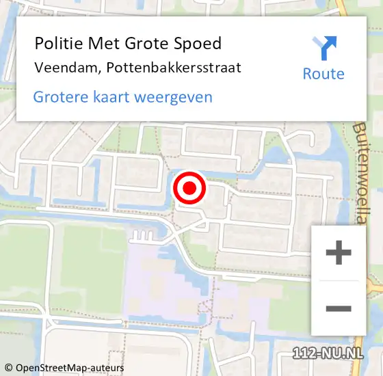 Locatie op kaart van de 112 melding: Politie Met Grote Spoed Naar Veendam, Pottenbakkersstraat op 23 mei 2023 19:26