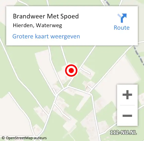 Locatie op kaart van de 112 melding: Brandweer Met Spoed Naar Hierden, Waterweg op 23 mei 2023 19:52