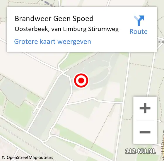 Locatie op kaart van de 112 melding: Brandweer Geen Spoed Naar Oosterbeek, van Limburg Stirumweg op 23 mei 2023 19:58