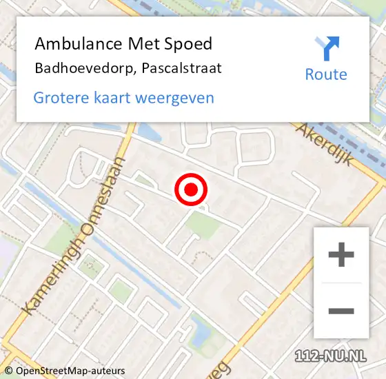 Locatie op kaart van de 112 melding: Ambulance Met Spoed Naar Badhoevedorp, Pascalstraat op 23 mei 2023 20:01