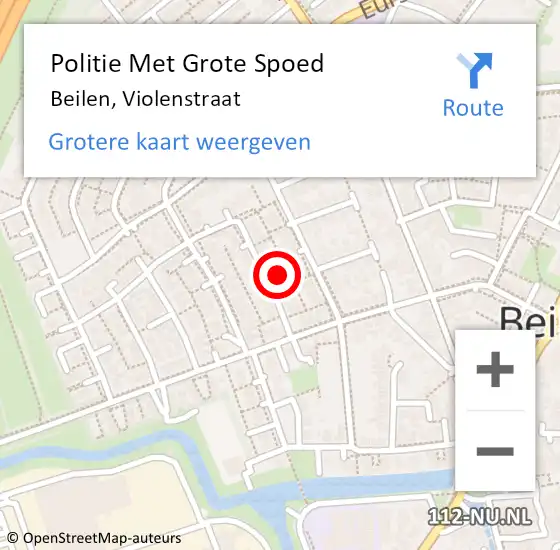 Locatie op kaart van de 112 melding: Politie Met Grote Spoed Naar Beilen, Violenstraat op 23 mei 2023 20:27
