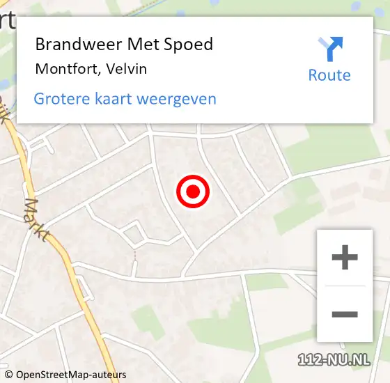 Locatie op kaart van de 112 melding: Brandweer Met Spoed Naar Montfort, Velvin op 23 mei 2023 20:59