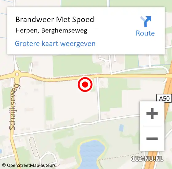 Locatie op kaart van de 112 melding: Brandweer Met Spoed Naar Herpen, Berghemseweg op 23 mei 2023 21:15