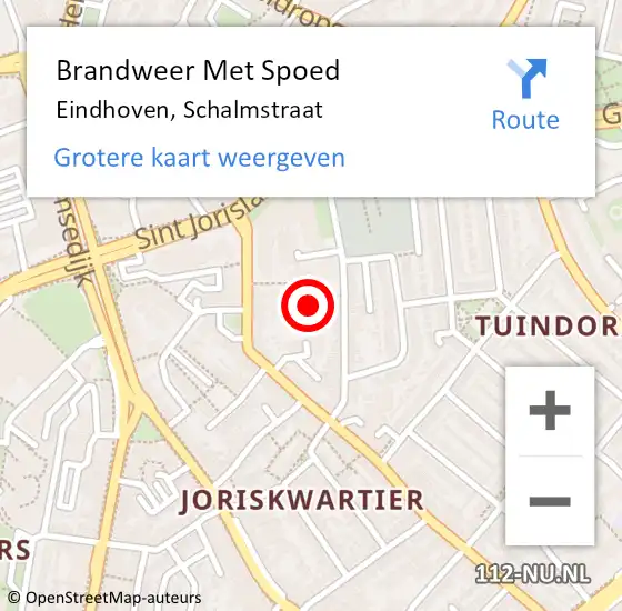 Locatie op kaart van de 112 melding: Brandweer Met Spoed Naar Eindhoven, Schalmstraat op 23 mei 2023 21:18