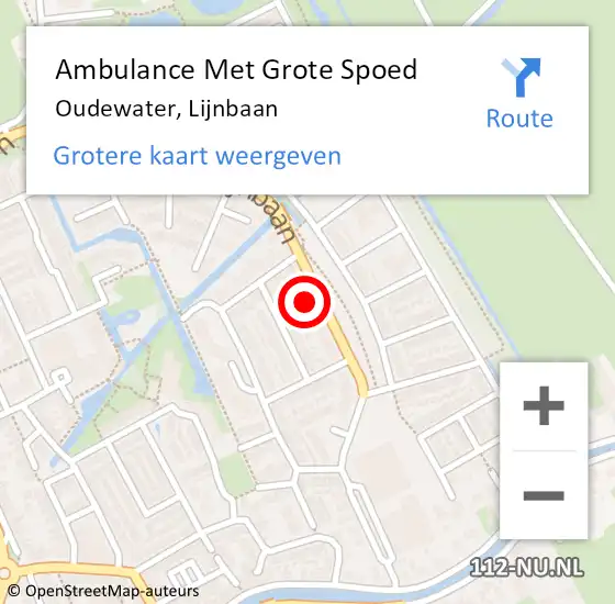 Locatie op kaart van de 112 melding: Ambulance Met Grote Spoed Naar Oudewater, Lijnbaan op 23 mei 2023 21:51