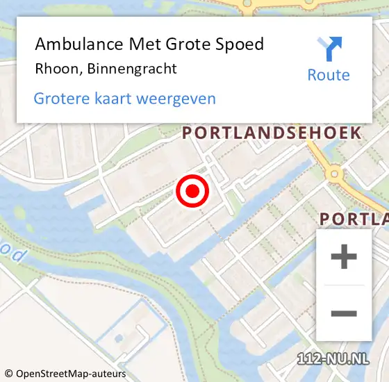 Locatie op kaart van de 112 melding: Ambulance Met Grote Spoed Naar Rhoon, Binnengracht op 24 mei 2023 00:08