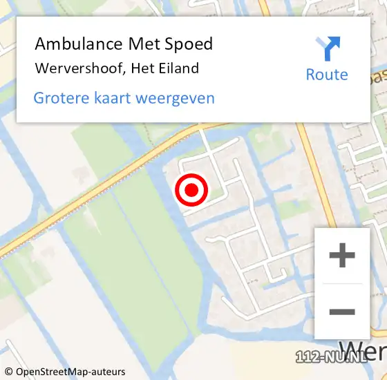 Locatie op kaart van de 112 melding: Ambulance Met Spoed Naar Wervershoof, Het Eiland op 24 mei 2023 00:54