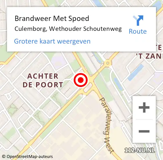 Locatie op kaart van de 112 melding: Brandweer Met Spoed Naar Culemborg, Wethouder Schoutenweg op 24 mei 2023 05:01