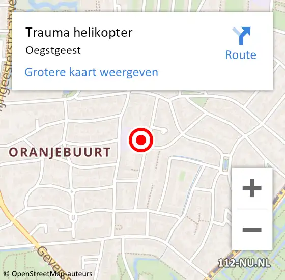 Locatie op kaart van de 112 melding: Trauma helikopter Oegstgeest op 24 mei 2023 05:36