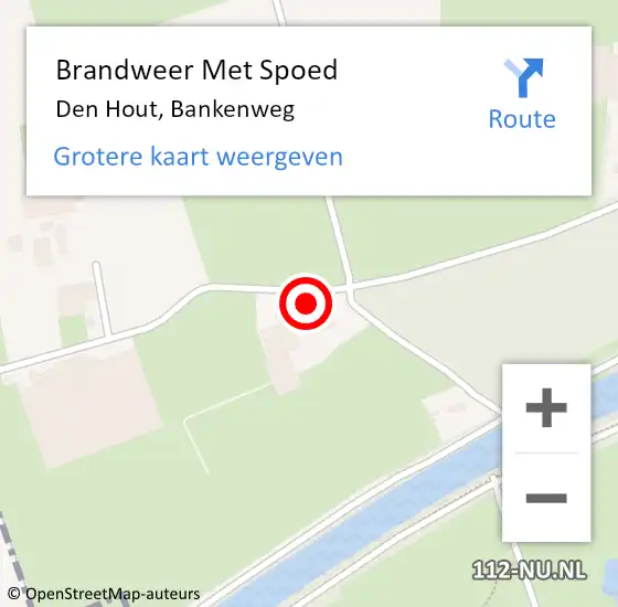 Locatie op kaart van de 112 melding: Brandweer Met Spoed Naar Den Hout, Bankenweg op 24 mei 2023 06:59