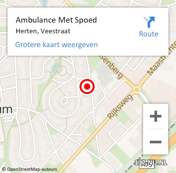 Locatie op kaart van de 112 melding: Ambulance Met Spoed Naar Herten, Veestraat op 24 mei 2023 07:15