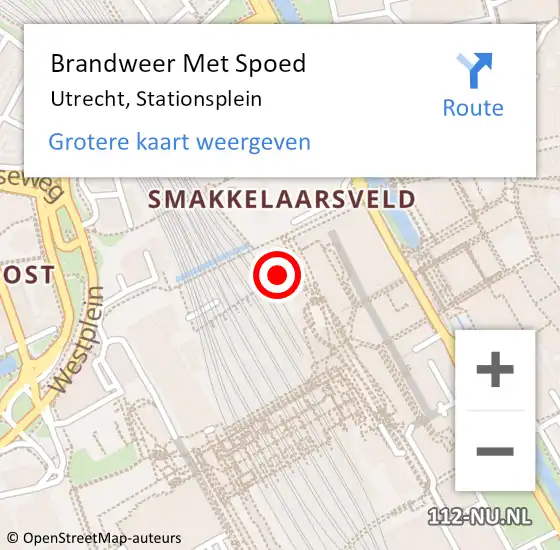 Locatie op kaart van de 112 melding: Brandweer Met Spoed Naar Utrecht, Stationsplein op 24 mei 2023 08:05