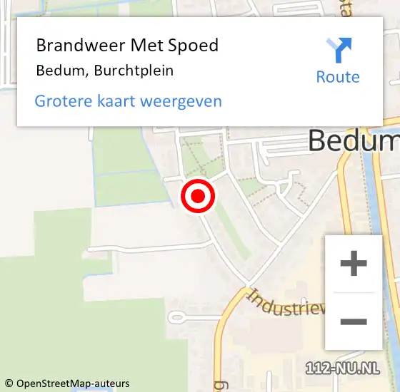 Locatie op kaart van de 112 melding: Brandweer Met Spoed Naar Bedum, Burchtplein op 24 mei 2023 08:11