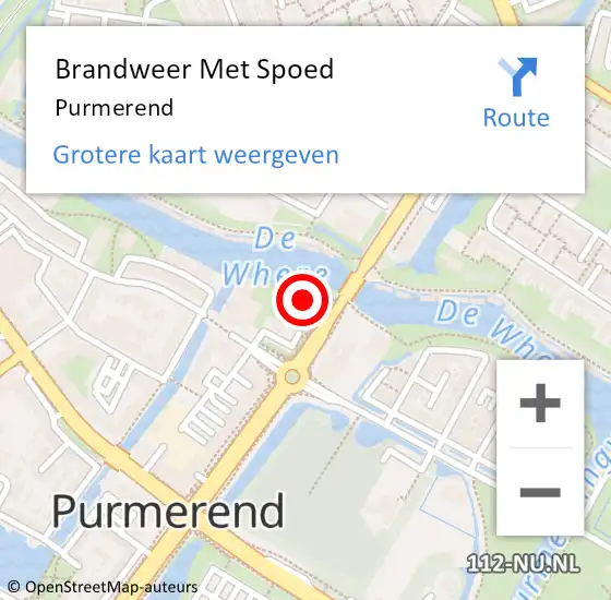 Locatie op kaart van de 112 melding: Brandweer Met Spoed Naar Purmerend op 24 mei 2023 08:52