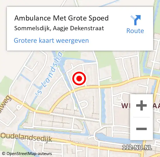 Locatie op kaart van de 112 melding: Ambulance Met Grote Spoed Naar Sommelsdijk, Aagje Dekenstraat op 24 mei 2023 09:38