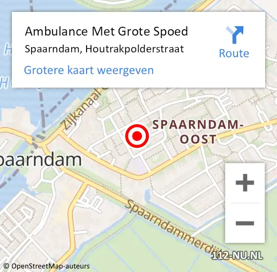 Locatie op kaart van de 112 melding: Ambulance Met Grote Spoed Naar Spaarndam, Houtrakpolderstraat op 24 mei 2023 09:49