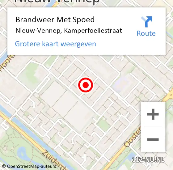 Locatie op kaart van de 112 melding: Brandweer Met Spoed Naar Nieuw-Vennep, Kamperfoeliestraat op 24 mei 2023 10:06