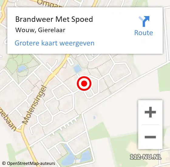 Locatie op kaart van de 112 melding: Brandweer Met Spoed Naar Wouw, Gierelaar op 12 oktober 2013 18:20