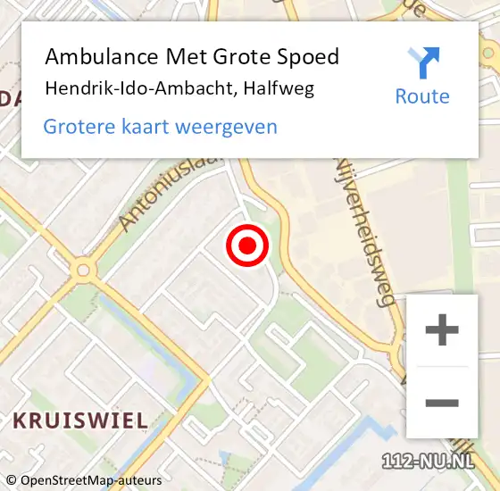 Locatie op kaart van de 112 melding: Ambulance Met Grote Spoed Naar Hendrik-Ido-Ambacht, Halfweg op 24 mei 2023 10:10