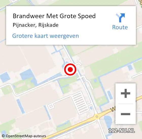 Locatie op kaart van de 112 melding: Brandweer Met Grote Spoed Naar Pijnacker, Rijskade op 24 mei 2023 10:33