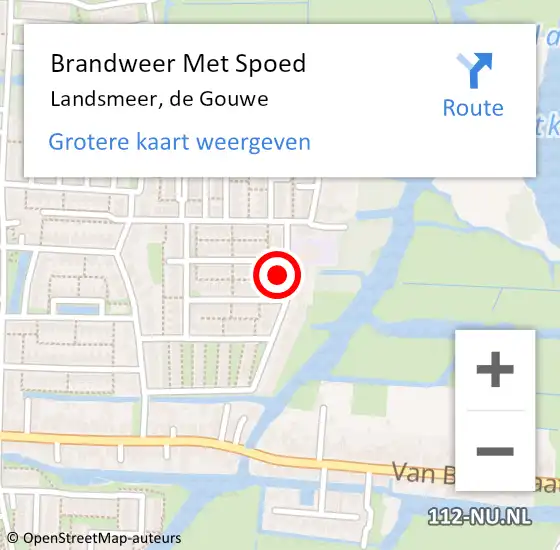 Locatie op kaart van de 112 melding: Brandweer Met Spoed Naar Landsmeer, de Gouwe op 24 mei 2023 10:39