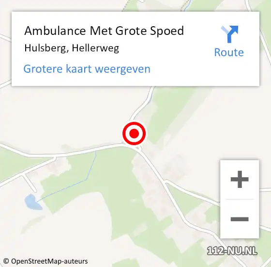 Locatie op kaart van de 112 melding: Ambulance Met Grote Spoed Naar Hulsberg, Hellerweg op 12 oktober 2013 18:25