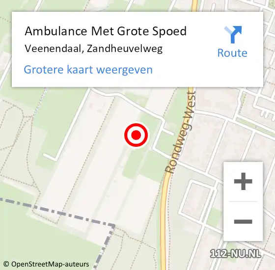 Locatie op kaart van de 112 melding: Ambulance Met Grote Spoed Naar Veenendaal, Zandheuvelweg op 12 oktober 2013 18:25