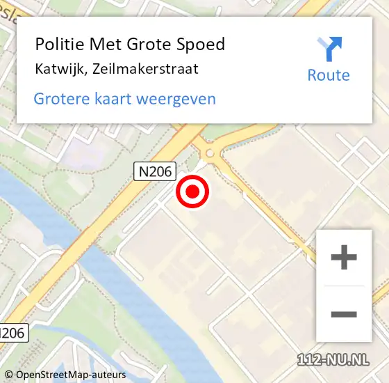 Locatie op kaart van de 112 melding: Politie Met Grote Spoed Naar Katwijk, Zeilmakerstraat op 24 mei 2023 14:18
