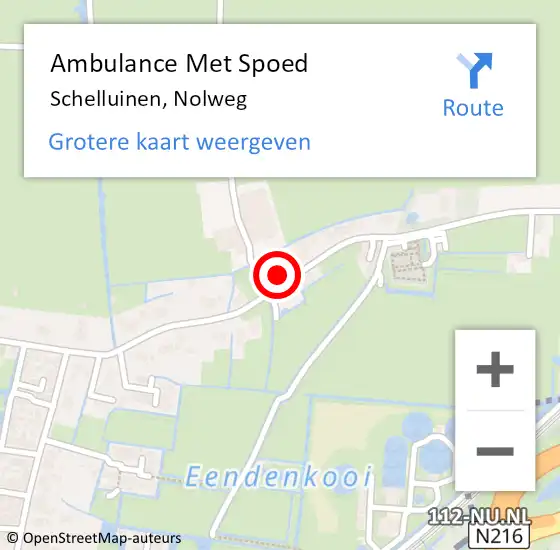 Locatie op kaart van de 112 melding: Ambulance Met Spoed Naar Schelluinen, Nolweg op 24 mei 2023 15:25