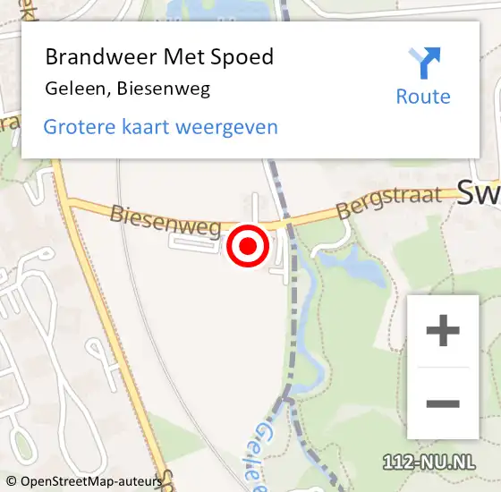 Locatie op kaart van de 112 melding: Brandweer Met Spoed Naar Geleen, Biesenweg op 24 mei 2023 15:33