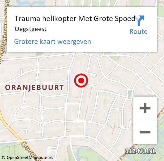 Locatie op kaart van de 112 melding: Trauma helikopter Met Grote Spoed Naar Oegstgeest op 24 mei 2023 15:42