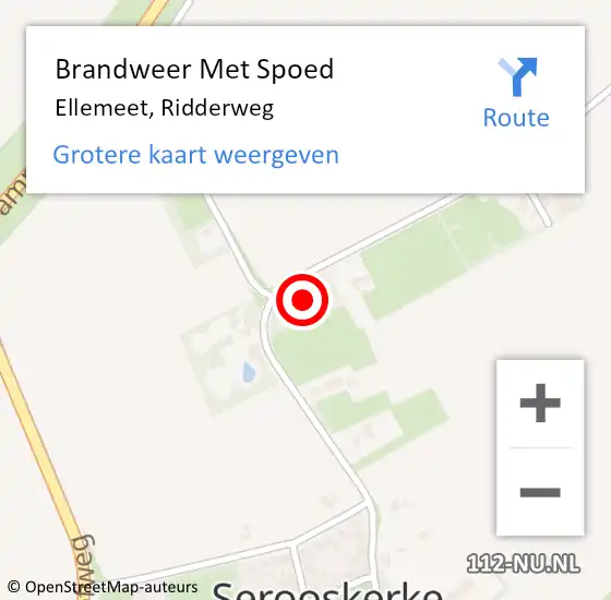 Locatie op kaart van de 112 melding: Brandweer Met Spoed Naar Ellemeet, Ridderweg op 24 mei 2023 15:52